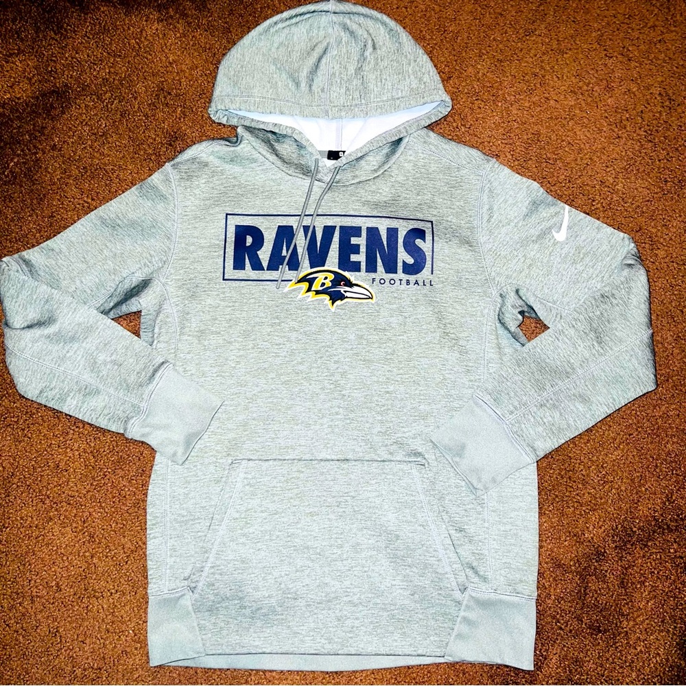 NIKE RAVENS HOODIE GRAY NFL MENS MEDIUM LIKE NEW